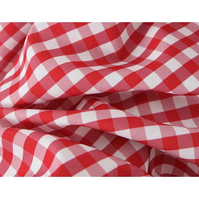 Sexy Off Shoulder Vintage Plaid Dresses