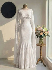 Elegant Round Neck Long Sleeved Waist Slimming Dresses