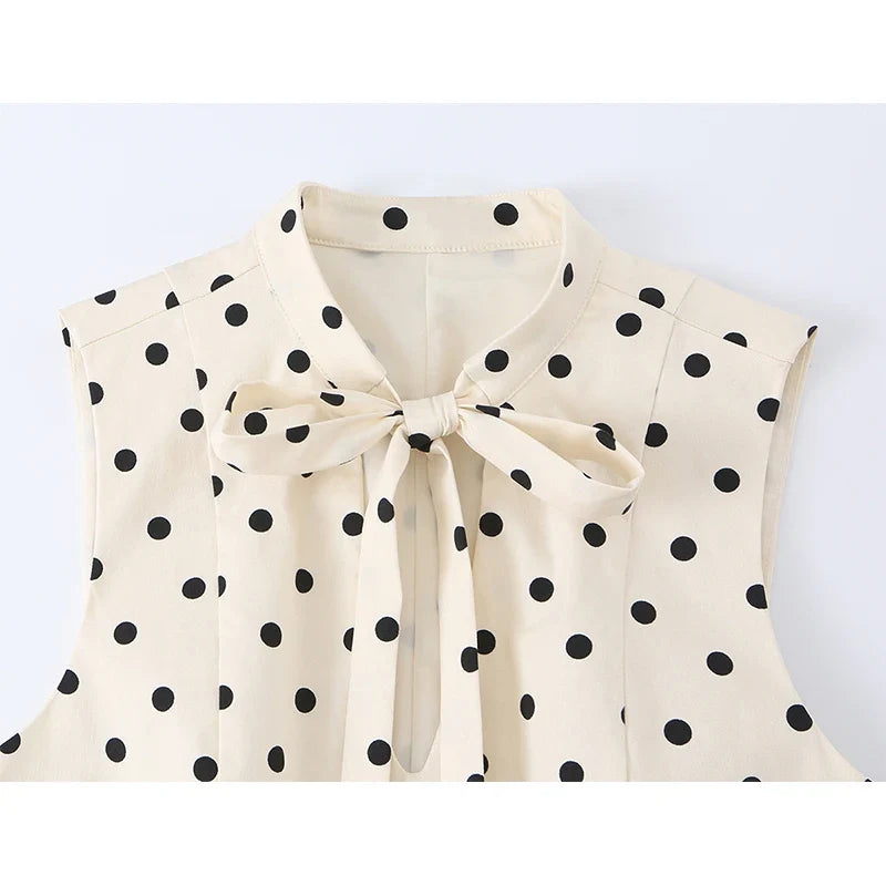 Polka Dot Sleeveless Mini Dresses
