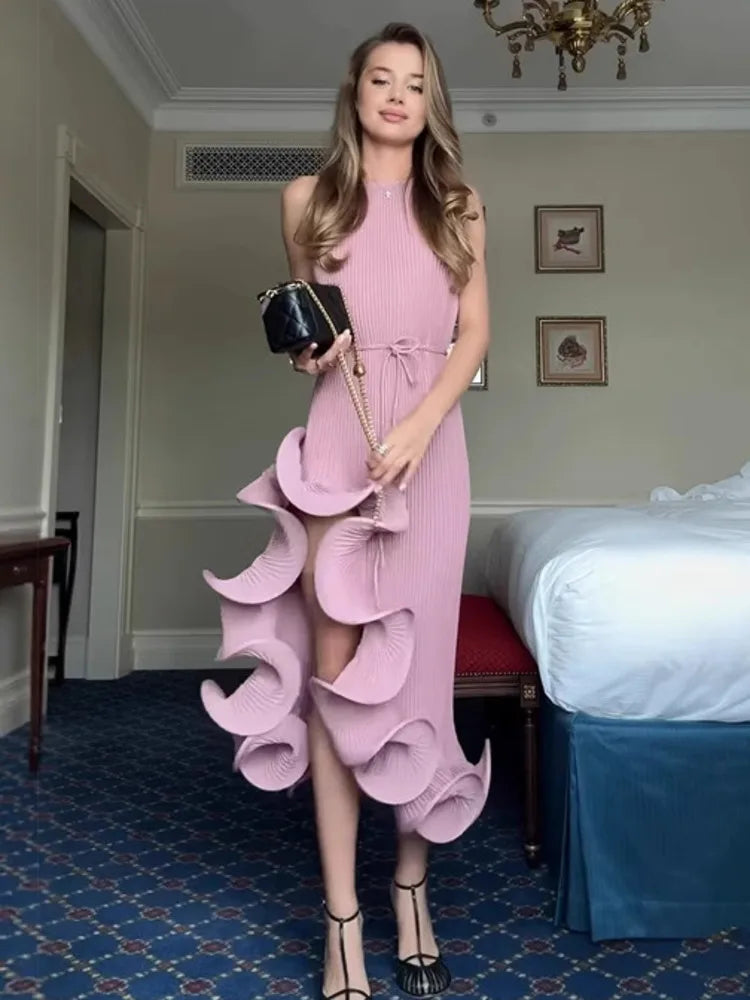 Yellow Halter Sleeveless Dresses