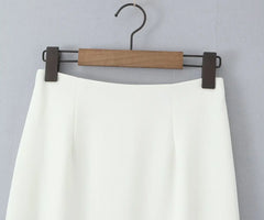 French Style Minimalist Midi Slim Fit Package Hip Skirt For Girls Spring Summer High Waist Elegant Skirts