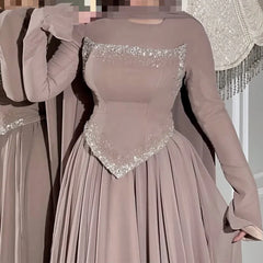 Middle Eastern Casual Long Sleeve Swing Dresses