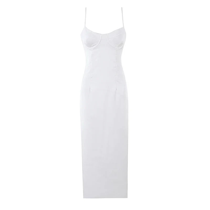 Elegant Satin Corset Bust Cami Dresses