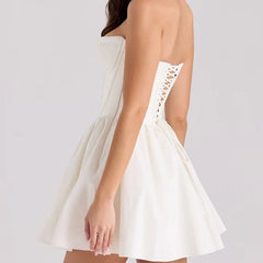 Sexy Beige Mini Strapless Dresses