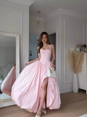 High Quality Elegant Pink White Halter Princess Dresses