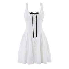 White Embroidery Mini Dresses