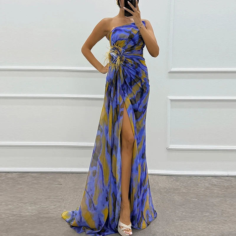 Elegant Off Shoulder High Waist Evening Dresses