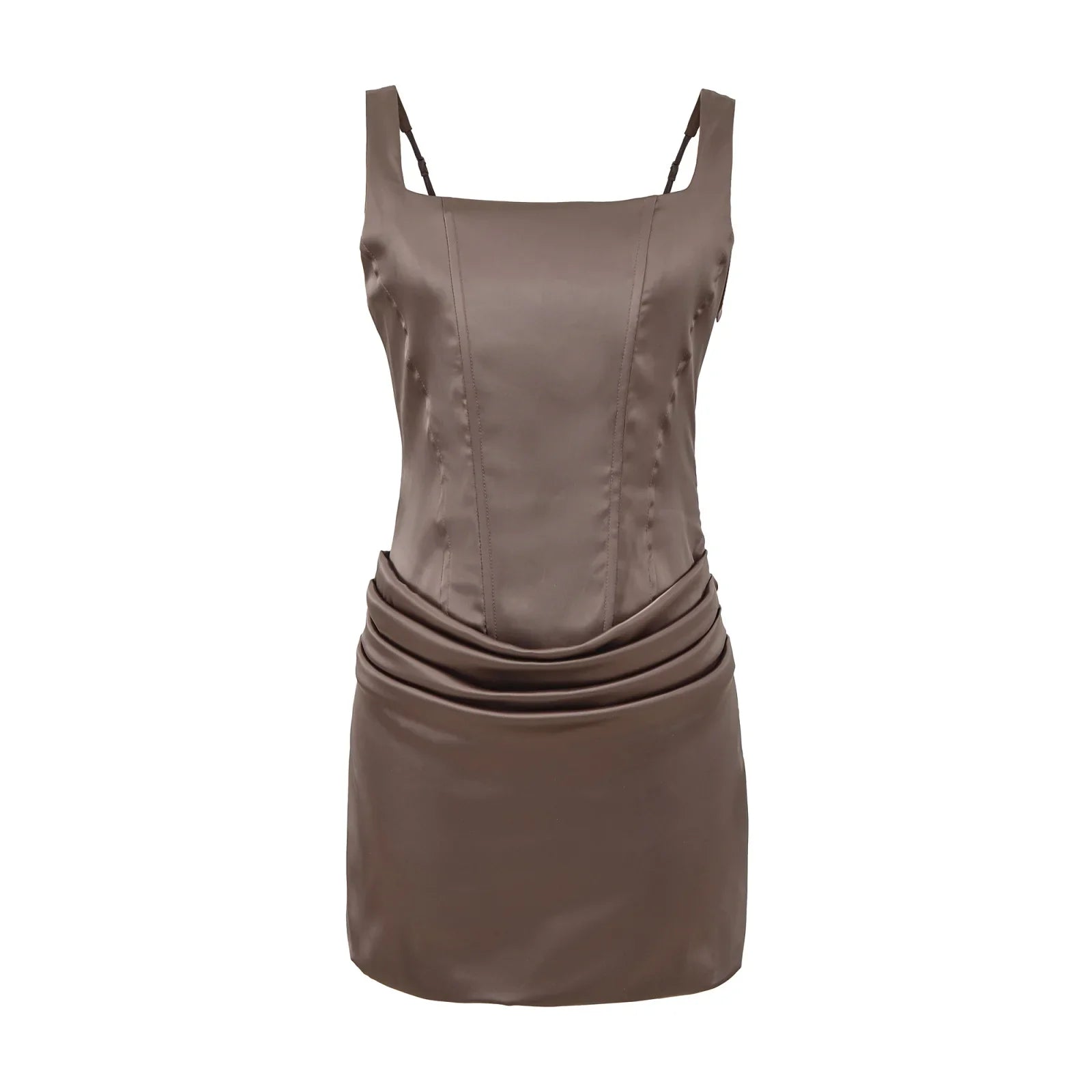 Lace Up Back Draped Bodycon Mini Sexy Dresses Black White Brown Club Party Night Out Robe Summer