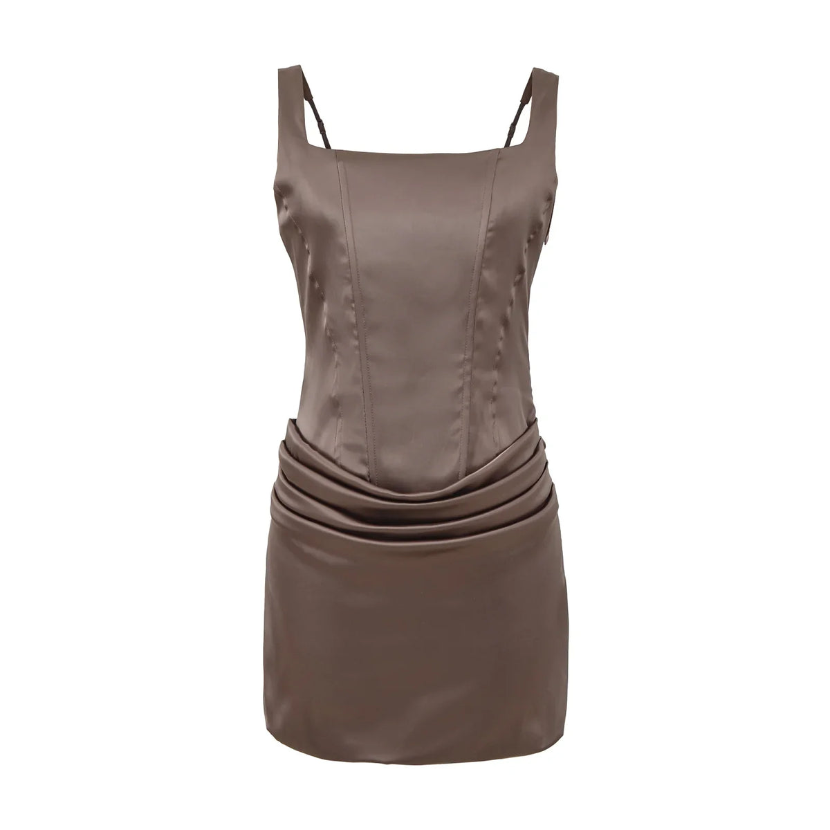Lace Up Back Draped Bodycon Mini Sexy Dresses Black White Brown Club Party Night Out Robe Summer