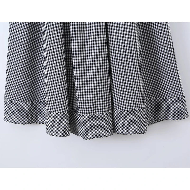 Plaid Halter Midi Dresses