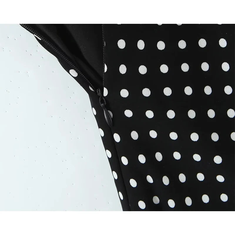 Sexy Backless Halter Polka Dot Dresses For Summer Holiday Pencil Dresses