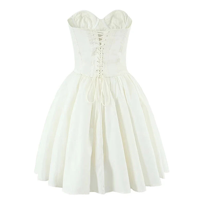 Sexy Beige Mini Strapless Dresses