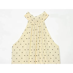 Yellow Polka Dot Halter Dresses