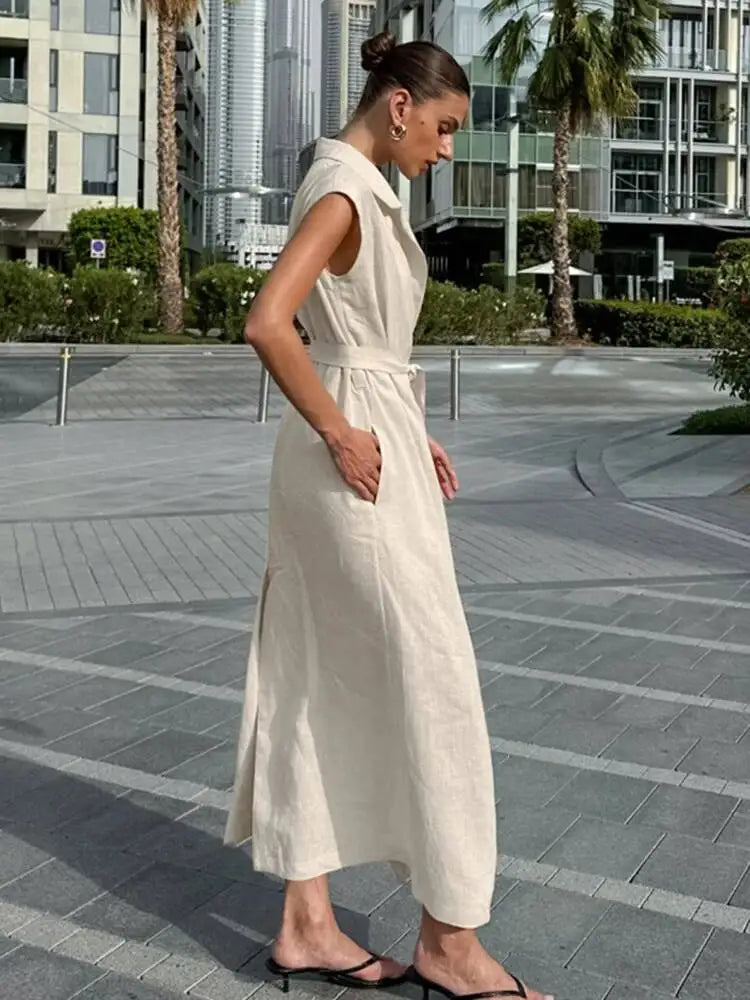 Temperament Cotton Hemp Dresses