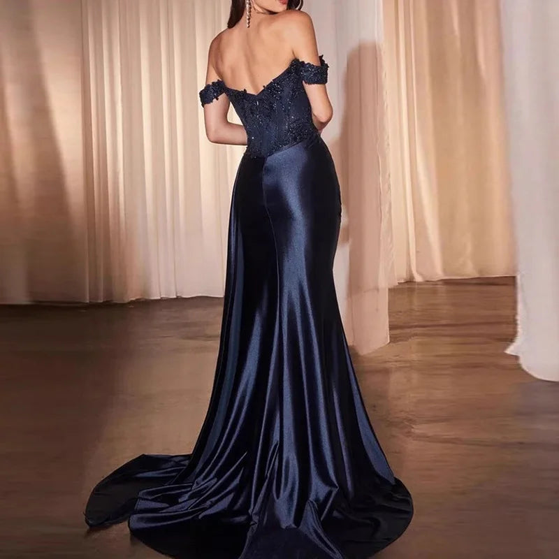 Temperament Luxury Off Shoulder Sequins Dresses