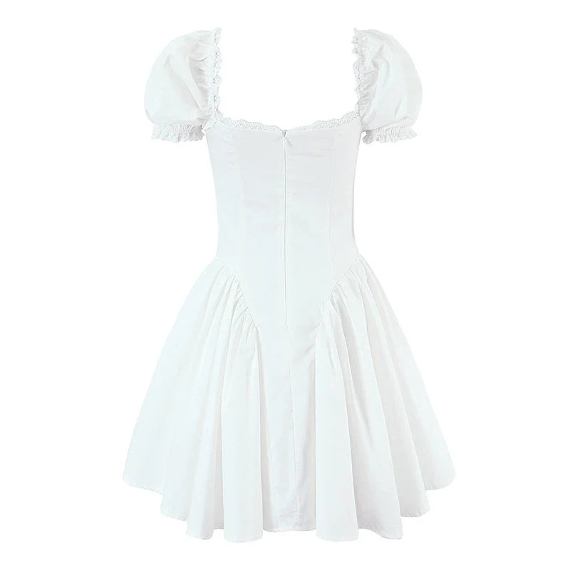2pcs White Elegant Mini Dresses