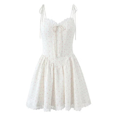 French Retro Temperament Polka Dot Camisole Dresses