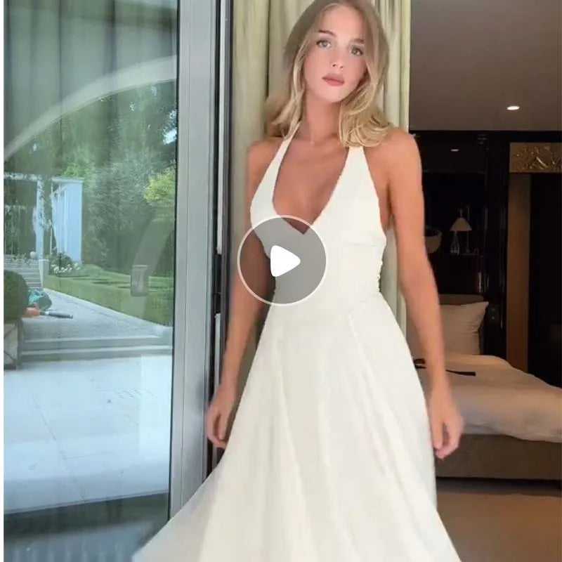 Sexy Elegant Backless Halter Dresses
