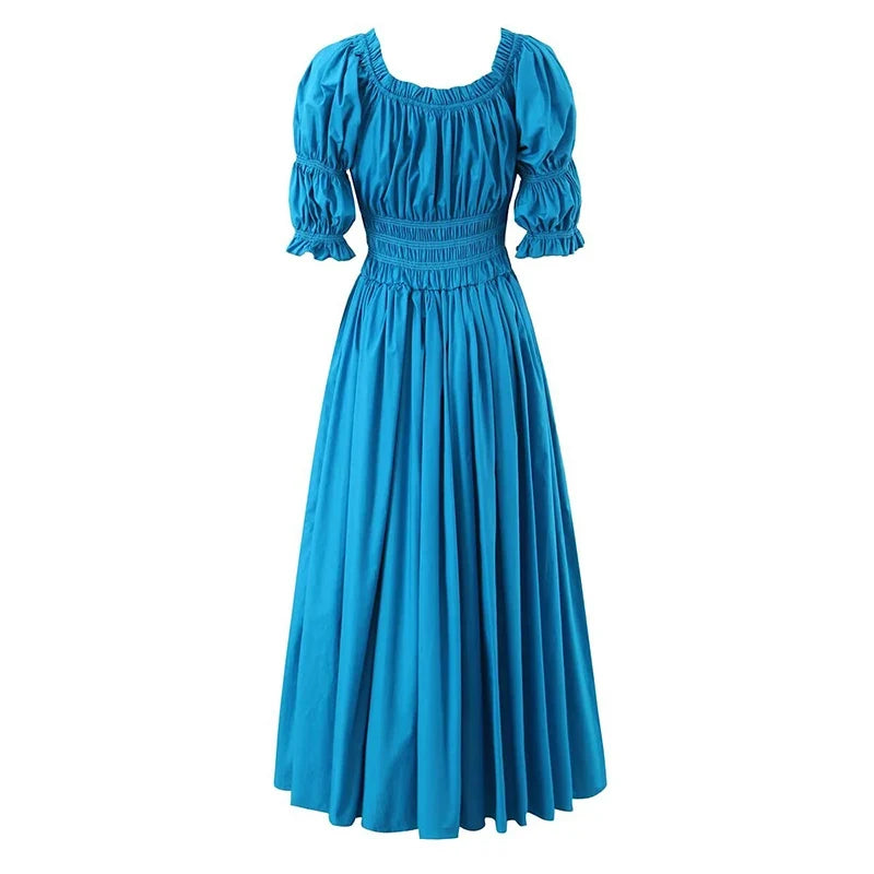 Blue White Holiday Summer Long Dresses