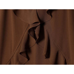 Summer Brown Ruffle Short Dresses