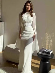 Autumn Elegant and Stylish Flowing Dress, Long-Sleeved Long Dresses