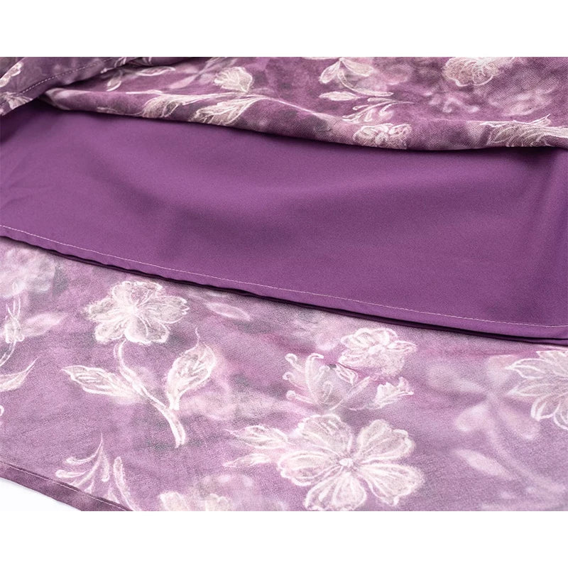 Vintage French Style Floral Print Dresses