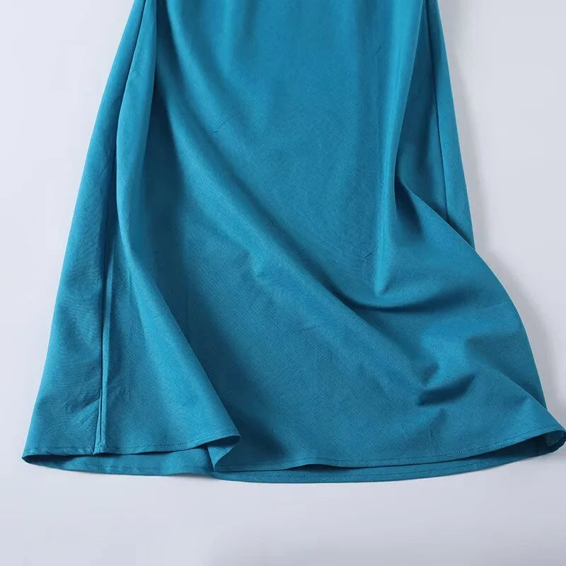 Casual Minimalist Vacation Style Linen Sling Dresses