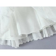 French Sweet Romantic Pink White Lace Embroidery Flower Slim Halter Mini Dresses