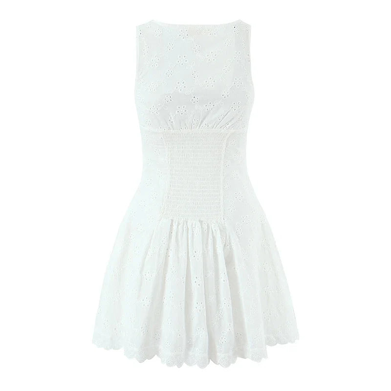 European And American Sexy Hollow Out Embroidered Dresses