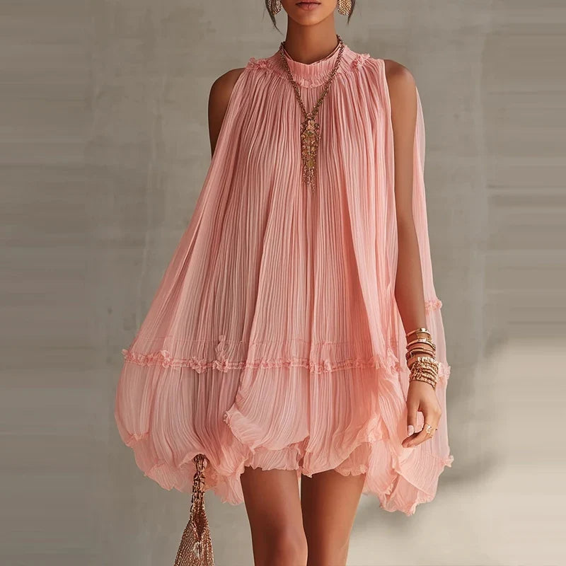 French Style Lace Off Shoulder Chiffon Short Dresses