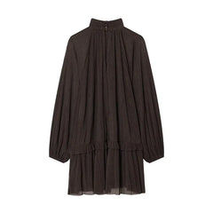 Long Sleeve High Neck Short Spring Dresses Female Casual Vestidos