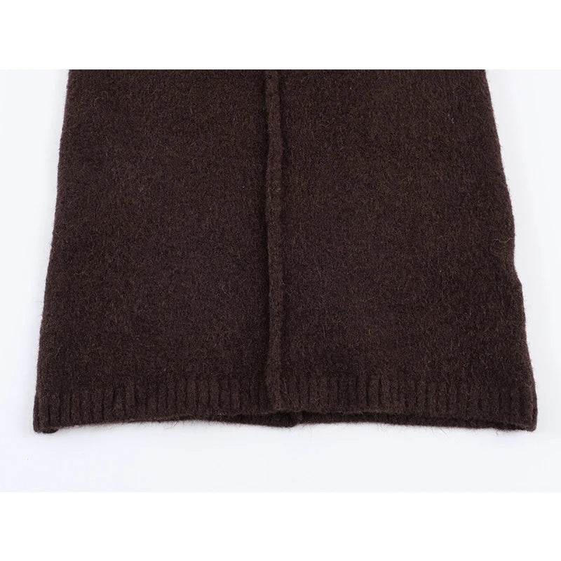 Winter Long Sleeve Turtleneck Soft Knitted Short Dresses