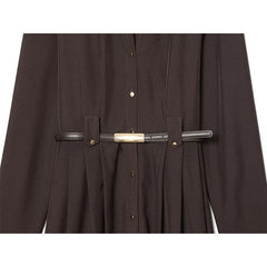 High Quality Elegant With Belt Long Shirt Dresses