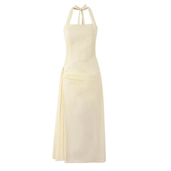 Yellow Halter Midi Dresses