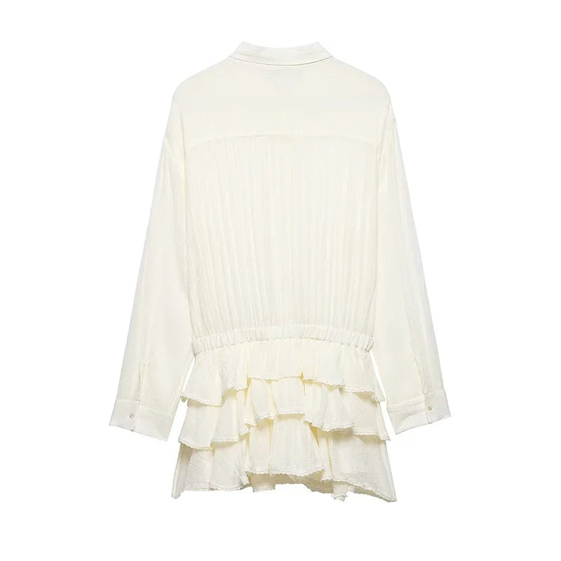Spring Summer Long Sleeve Mini Dresses