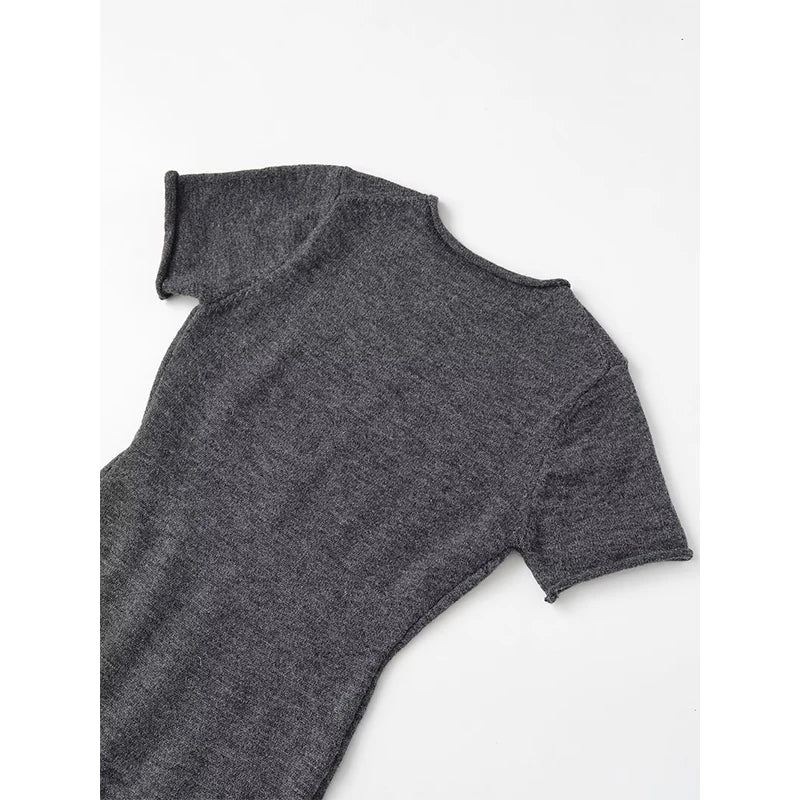 Sexy Casual Short Sleeve Round Neck Soft Knit Mini Dresses