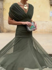 Spring Summer Short Sleeved Party Dresses
