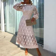 Lady Sexy Hollow Lantern Sleeve Party Dresses