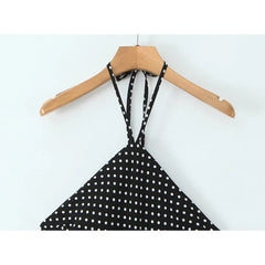 Sexy Backless Halter Polka Dot Dresses For Summer Holiday Pencil Dresses