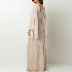 Deep V Neck Long Sleeved Dresses
