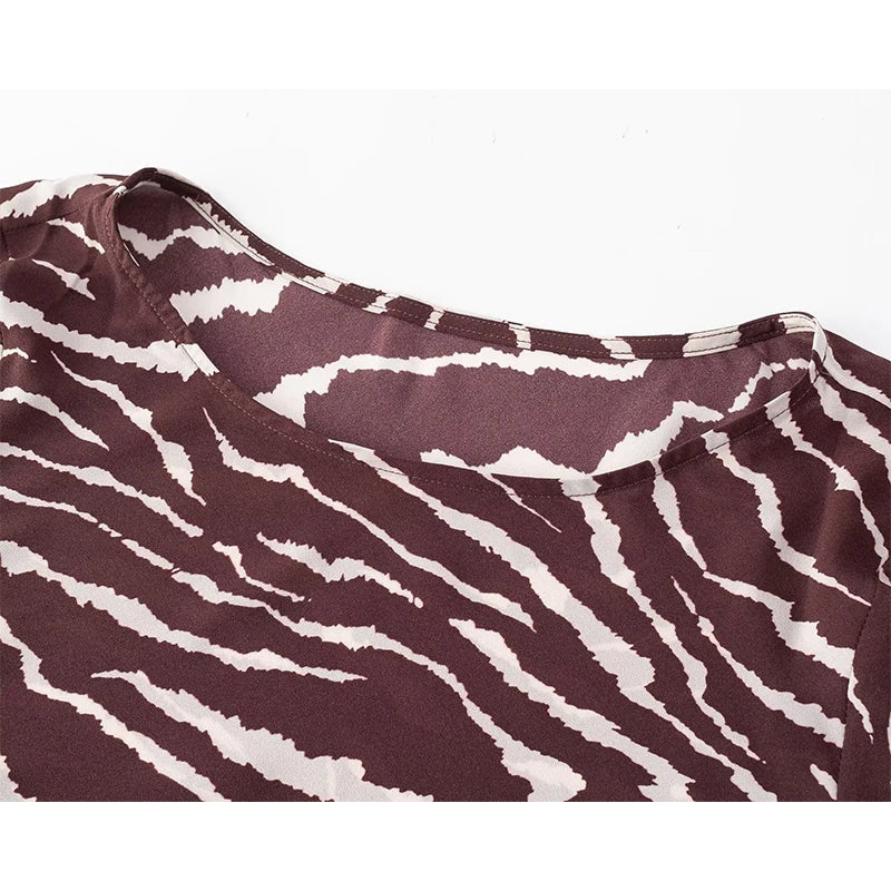 Vintage Animal Print Elegant Long Dresses