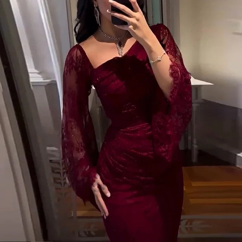 Elegant Temperament Long Sleeved Dresses