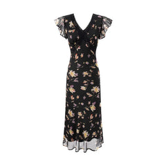 French Style Floral Print Elegant Summer Dresses