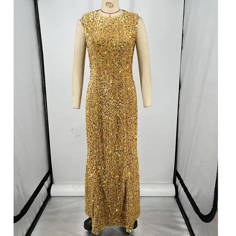 Sequin Velvet Long Dresses