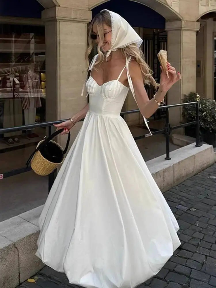 Fashionable Simple Sleeveless Pleated Waist Dresses