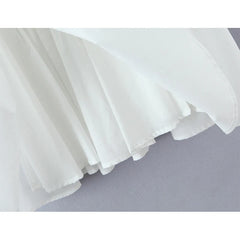 French Retro Square Neck Pleated Hem A-line Mini Dresses