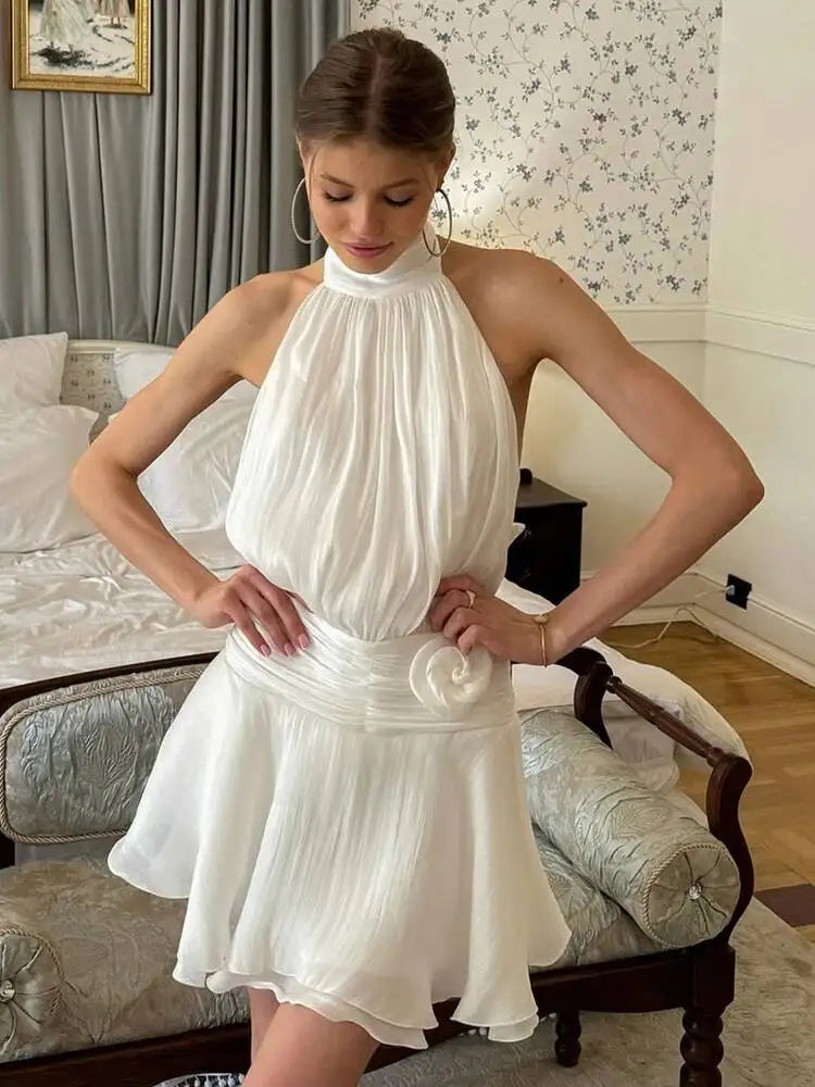 Sexy Bandage Hanging Neck Backless Dresses