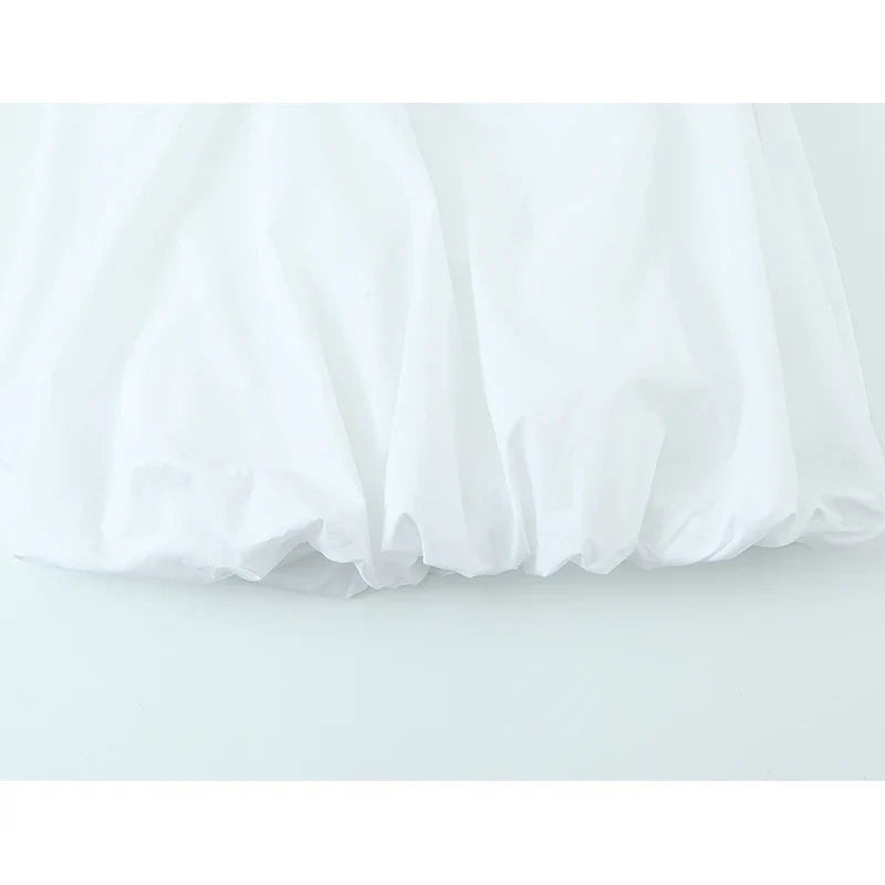 Summer Ruffle O Neck Sleeveless A-line Mini White Dresses Sexy Casual Vestidos