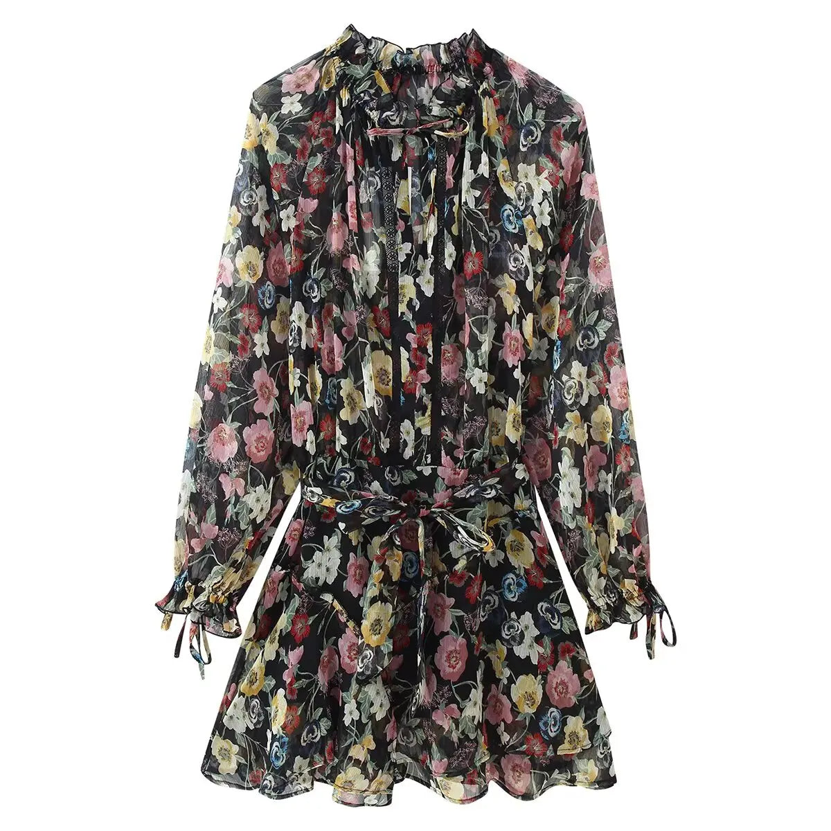 Multicolored Floral Print Mini Dresses