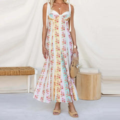 Wrap Chest Slim Fit Long Dresses